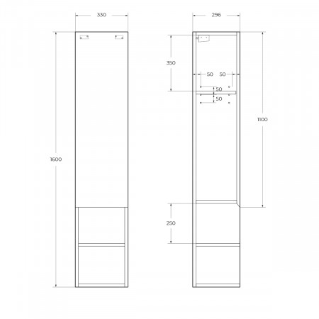Шкаф подвесной правосторонний с открытой полкой BelBagno KRAFT-1600-1A-SC-RNN-R Шкаф подвесной правосторонний с открытой полкой BelBagno KRAFT-1600-1A-SC-RNN-R