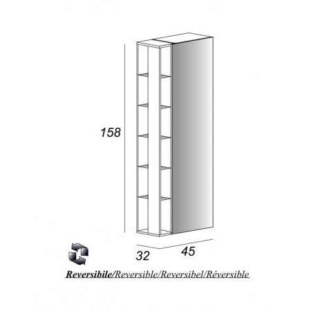 Колонна подвесная реверсная CEZARES 53172 Rovere scuro Soft Колонна подвесная реверсная CEZARES 53172 Rovere scuro Soft