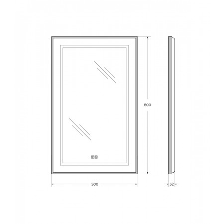 Зеркало BelBagno SPC-KRAFT-500-800-LED-TCH-WARM-NERO Зеркало BelBagno SPC-KRAFT-500-800-LED-TCH-WARM-NERO