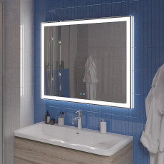 Зеркало BelBagno SPC-GRT-1000-800-LED-TCH-SND со встроенной подсветкой, голосовым управлением и подогревом