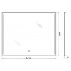 Зеркало BelBagno SPC-GRT-1200-800-LED-TCH-WARM