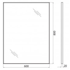 Зеркало BelBagno SPC-AL-600-800 Nero