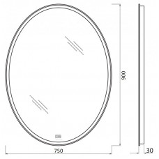 Зеркало BelBagno SPC-VST-750-900-LED-TCH-WARM
