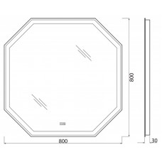 Зеркало BelBagno SPC-OTT-800-800-LED-TCH-WARM