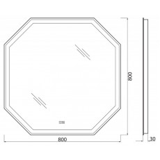 Зеркало BelBagno SPC-OTT-800-800-LED-TCH-WARM