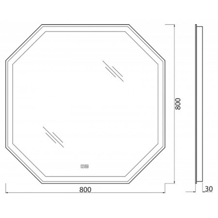 Зеркало BelBagno SPC-OTT-800-800-LED-TCH-WARM Зеркало BelBagno SPC-OTT-800-800-LED-TCH-WARM