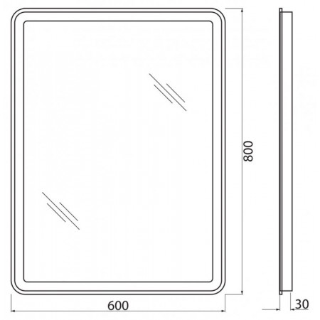 Зеркало BelBagno SPC-MAR-600-800-LED-BTN Зеркало BelBagno SPC-MAR-600-800-LED-BTN
