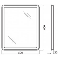 Зеркало BelBagno SPC-MAR-500-600-LED-BTN