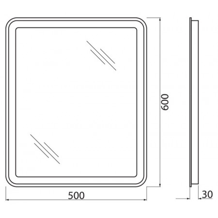 Зеркало BelBagno SPC-MAR-500-600-LED-BTN Зеркало BelBagno SPC-MAR-500-600-LED-BTN