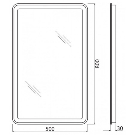 Зеркало BelBagno SPC-MAR-500-800-LED-BTN Зеркало BelBagno SPC-MAR-500-800-LED-BTN
