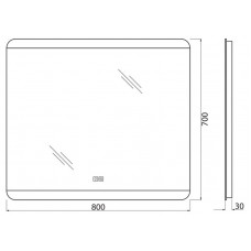 Зеркало BelBagno SPC-CEZ-800-700-LED-TCH-WARM