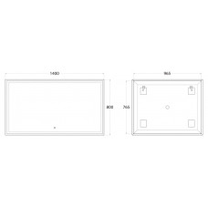 Зеркало с подсветкой ART&MAX Monza AM-Mon-1400-800-DS-F
