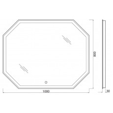 Зеркало BelBagno SPC-OTT-1000-800-LED-TCH