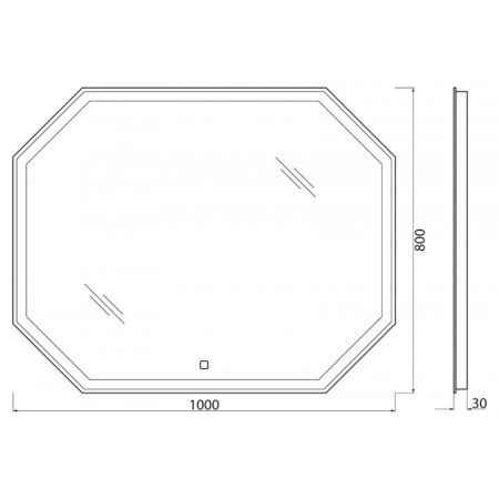 Зеркало BelBagno SPC-OTT-1000-800-LED-TCH Зеркало BelBagno SPC-OTT-1000-800-LED-TCH