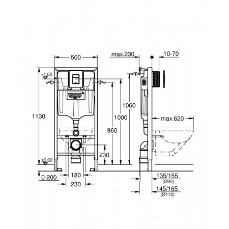 Инсталляция GROHE Solido 3 в 1 с черной матовой кнопкой (38811KF0) в Находке Инсталляция GROHE Solido 3 в 1 с черной матовой кнопкой (38811KF0) в Находке